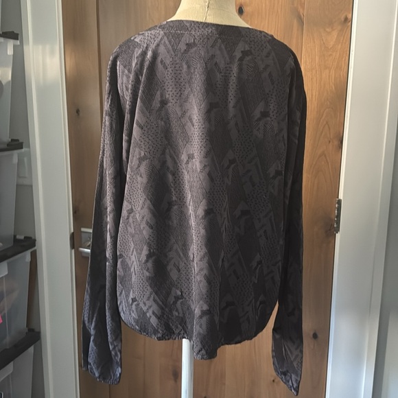 CP SHADES Diamond Embroidered Blouse Womens M button down Assymetric Lagenlook - Picture 6 of 13